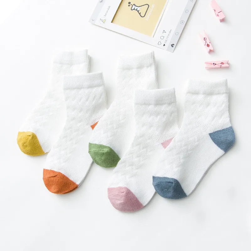 5Pairs/lot Infant Baby Socks Cotton Mesh For Girls 0-1Y
