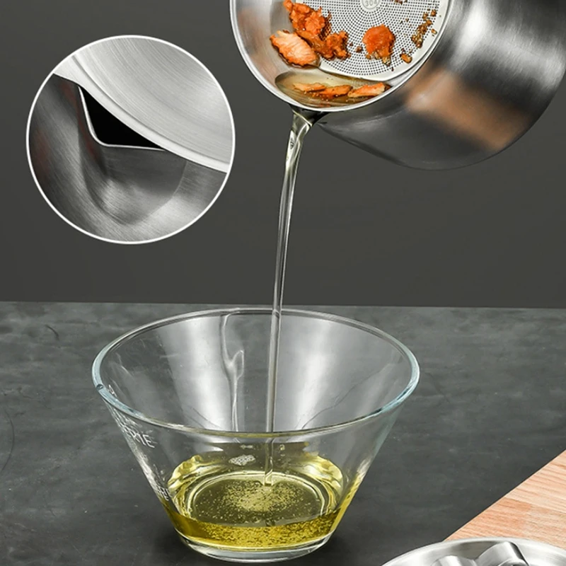 Oil Pot,Oil Pot Stainless Steel Large Capacity Oil Fryer And Filter Cup Combo Versatile Filter For Kitchen