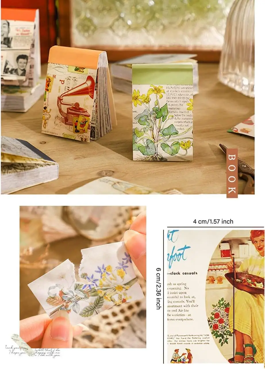 200 pcs/set Vintage Stickers book Creativity Decorative collage Scrapbooking material hand made DIY Scrapbooking accessories