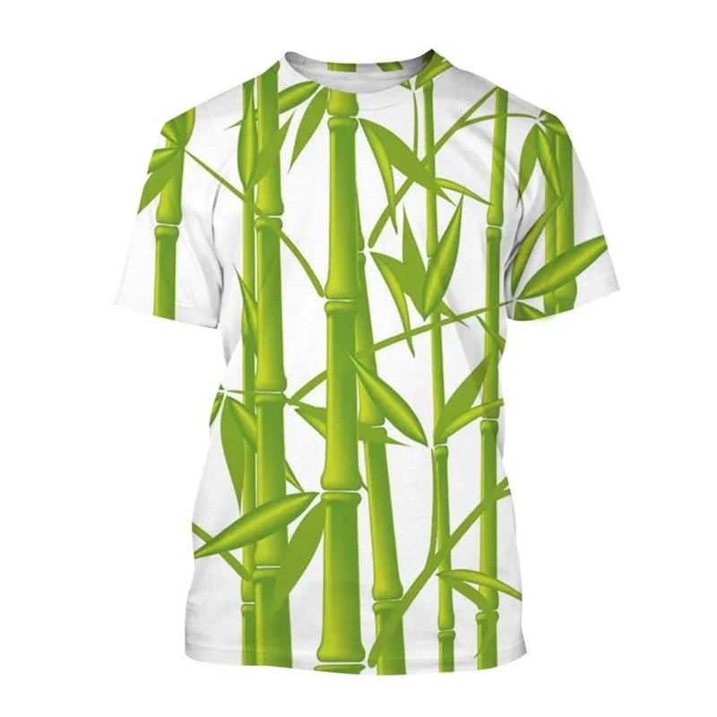 

Bamboo Forest 3D Printing T-shirt Men Casual Short-sleeved Personality Round Neck T shirt Harajuku Fashion Summer Street Tops