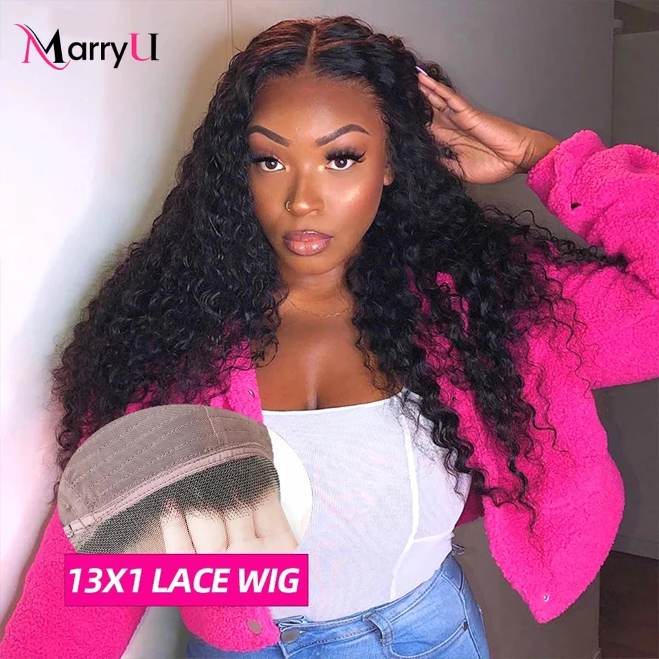Water Wave Lace Front Wigs 210% Density ISEE 13x1 Lace Front Wet And Wavy Human Hair Wigs Natural Color Mongolian Lace Part Wig