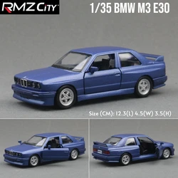 Diecast Metal Racing Miniature Toy Car - 1/36 Scale RMZ City Pull Back Collection Gift (BMW M3 Blue)