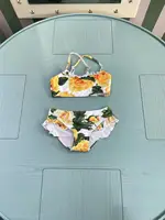 2024 Summer New Design Floral Printed Girls 2 Piece Swim Suits For Baby one Piece  Swimsuits 2