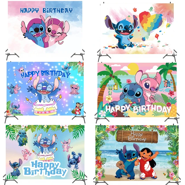 Stitch Cumpleaños De Fondo De Accesorios Fiesta 150x100cm