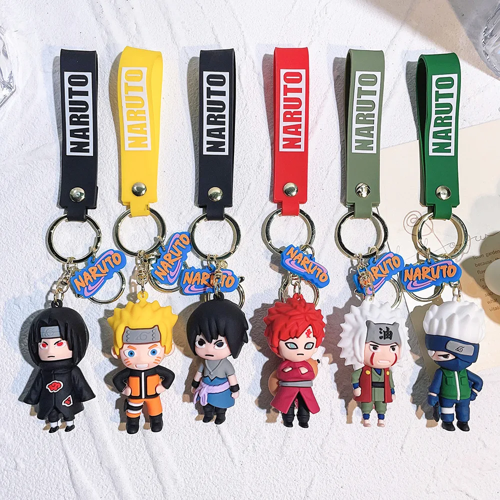 Cartoon PVC Naruto Anime Peripherie Schlüsselanhänger Naruto Silikonfigur Autoschlüsselanhänger Weihnachts-, Halloween-Geschenk