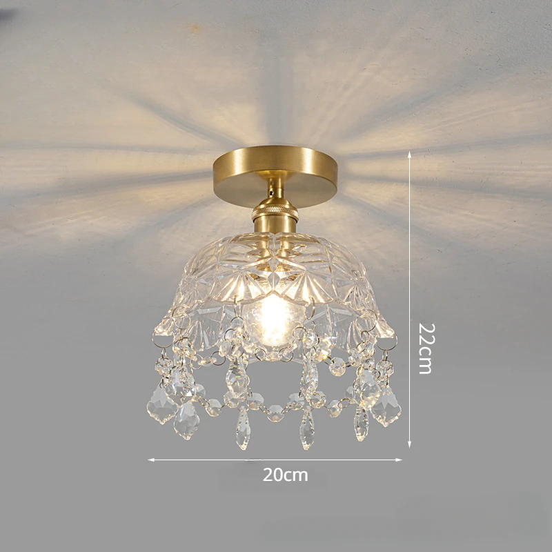 

French Crystal Lamp, Small Chandelier, Light Luxury Aisle Lamp, Balcony Light, Retro Net Celebrity Bedroom Bedside Chandelier
