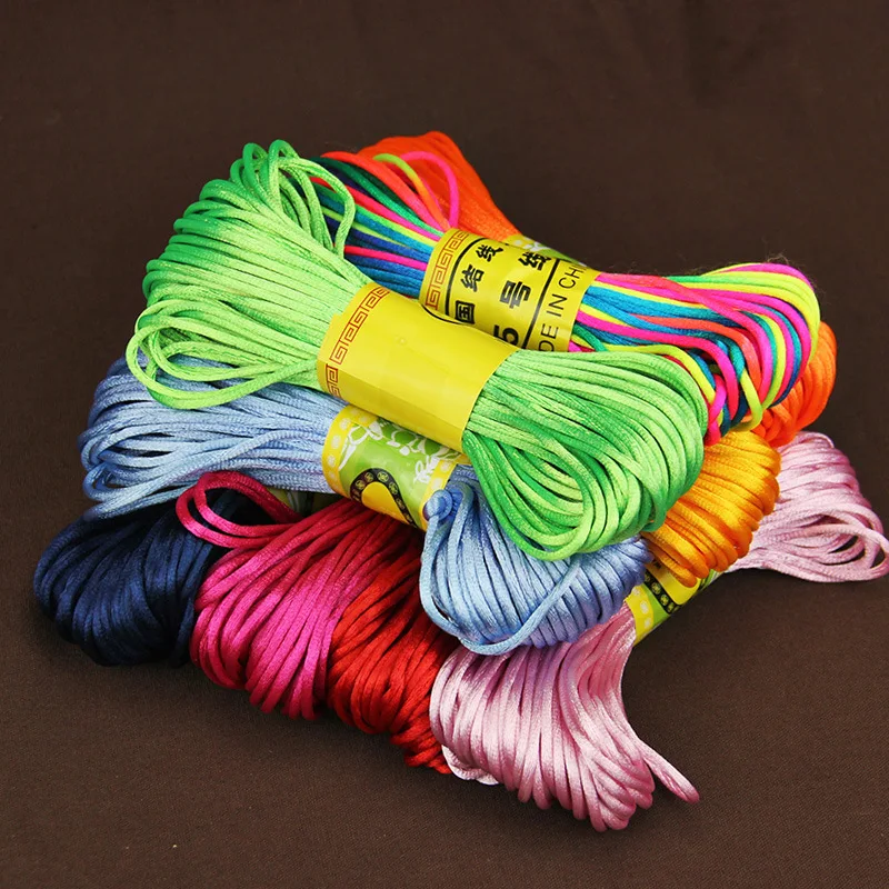 

20meters 2.5mm Satin Nylon Cord Thread Braided Beading String For Jewelry Making DIY Bracelet Findings