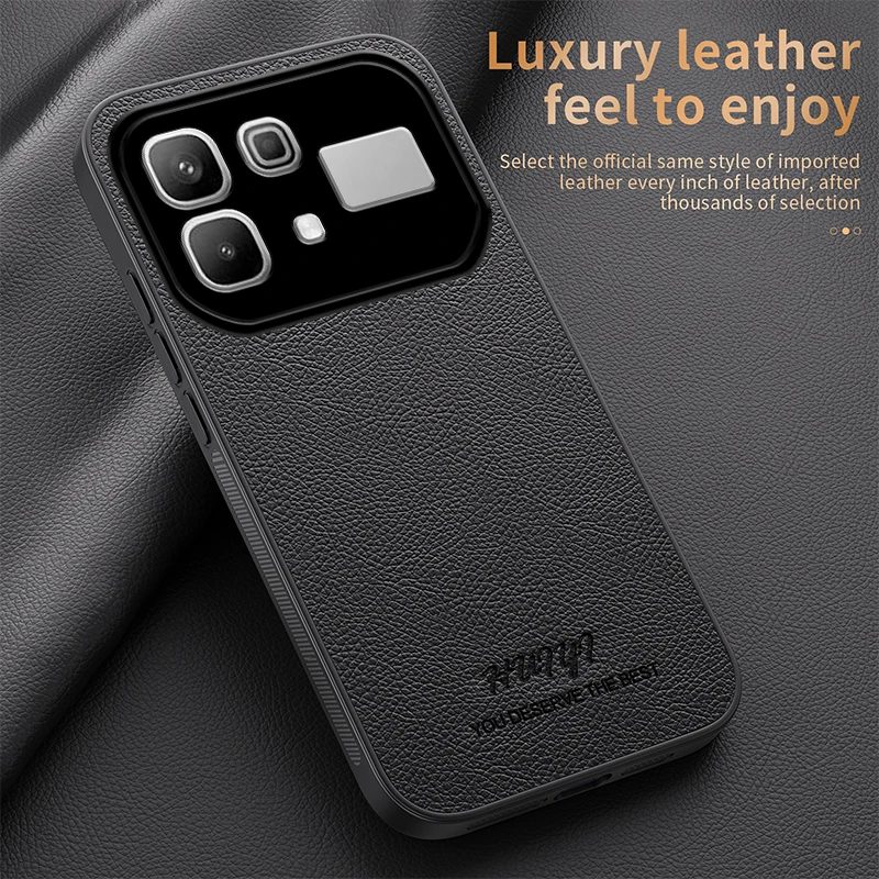 Premium Magnetic Shockproof PU Leather Business Case - Luxury Protective Back Cover