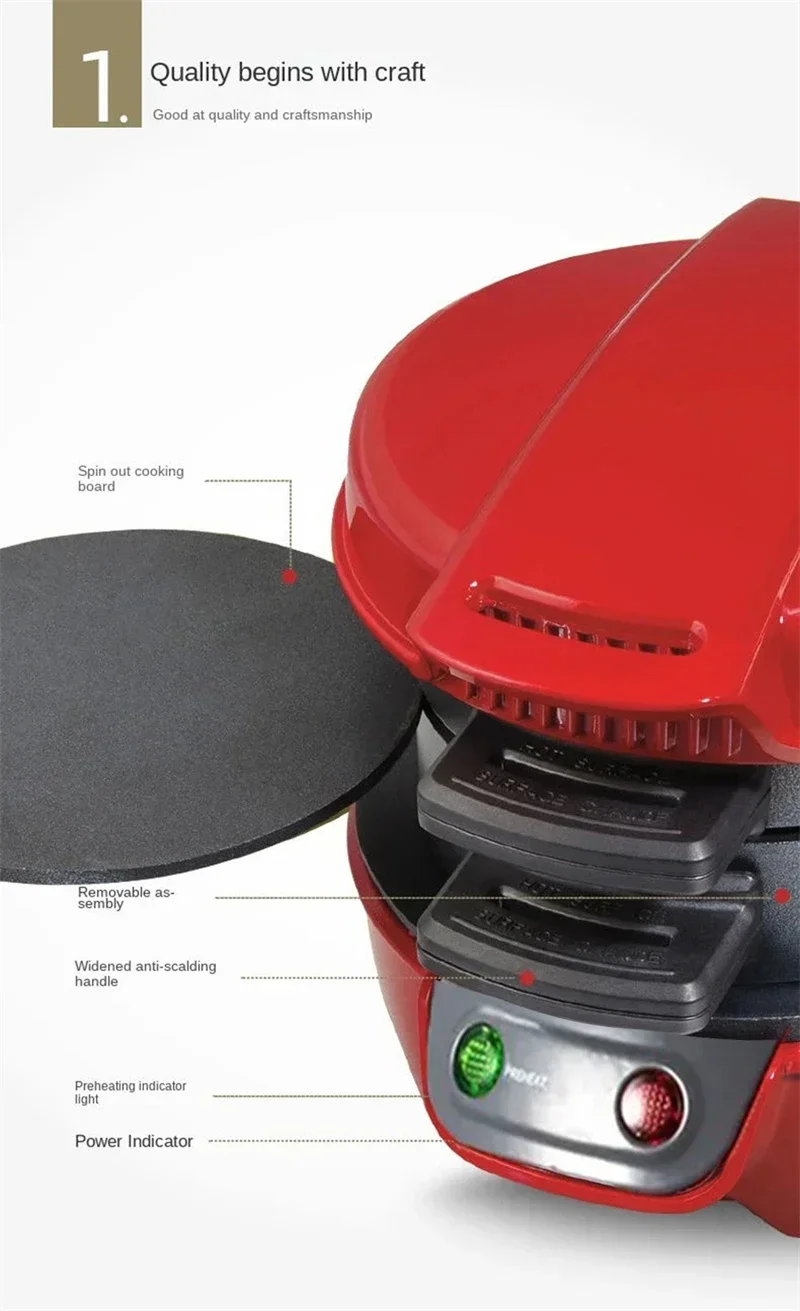 Description Picture 3 of itemMini Burger Sandwich Maker Machine Electric 110V 220V Bread Grill Baking Toaster Pancake Pan for Home Kitchen Breakfast Maker