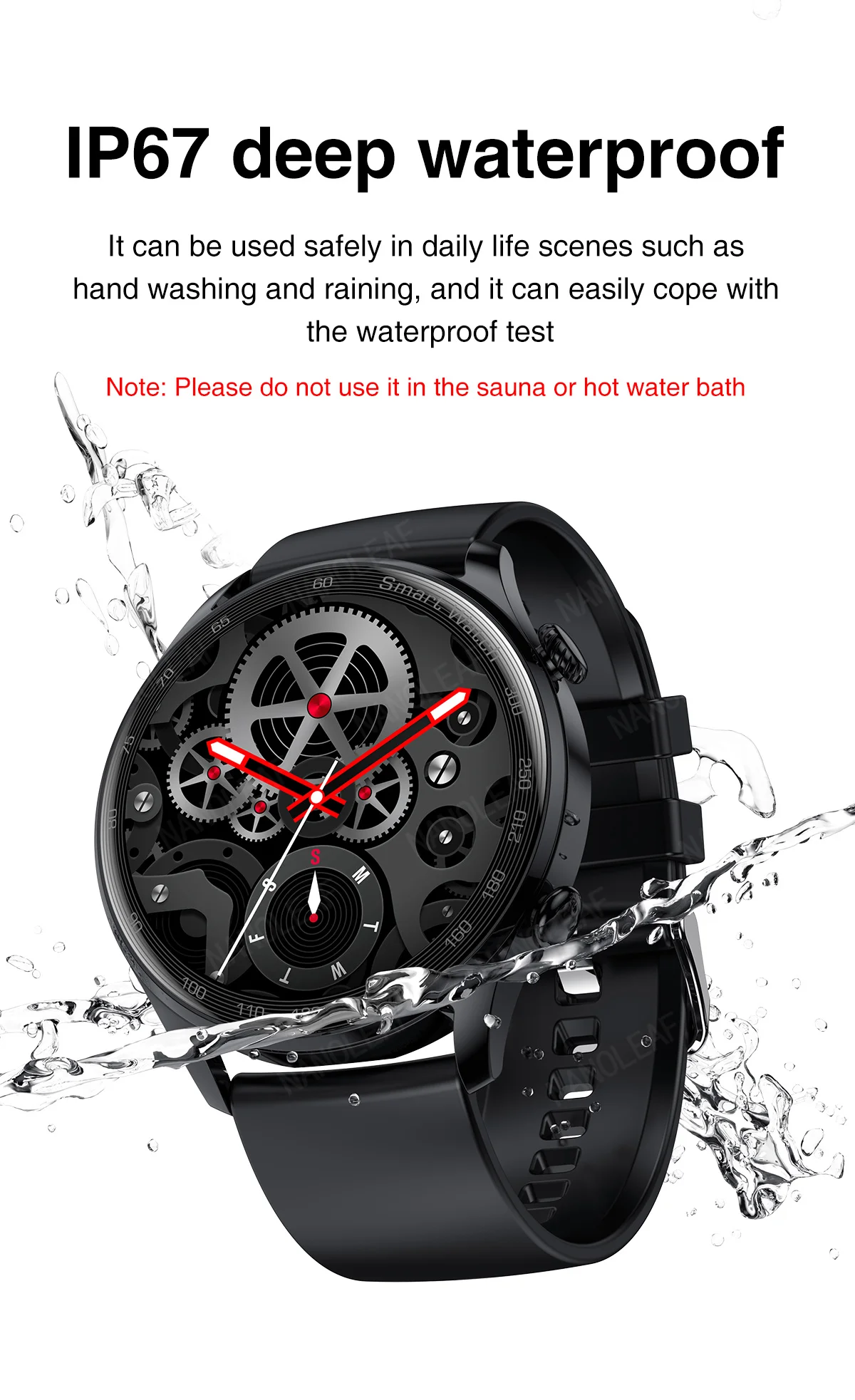 Smart Watch Touch Screen Music Play Custom Dial Health Sleep Monitor Wristwatches Men Women Compatible with Bluetooth Calling