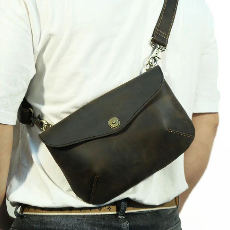 Genuine Leather Men's Shoulder Bag Big Zipper Clutch Bag Women Male Cowskin Hand Wallets With Belt Phone Pouch Summer bag