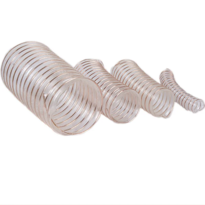Flexible PU-Luftführung – 50 Mm Durchmesser, 1 M Länge, Mit Schlauchschellen, Für Staub- & Spanabsaugung