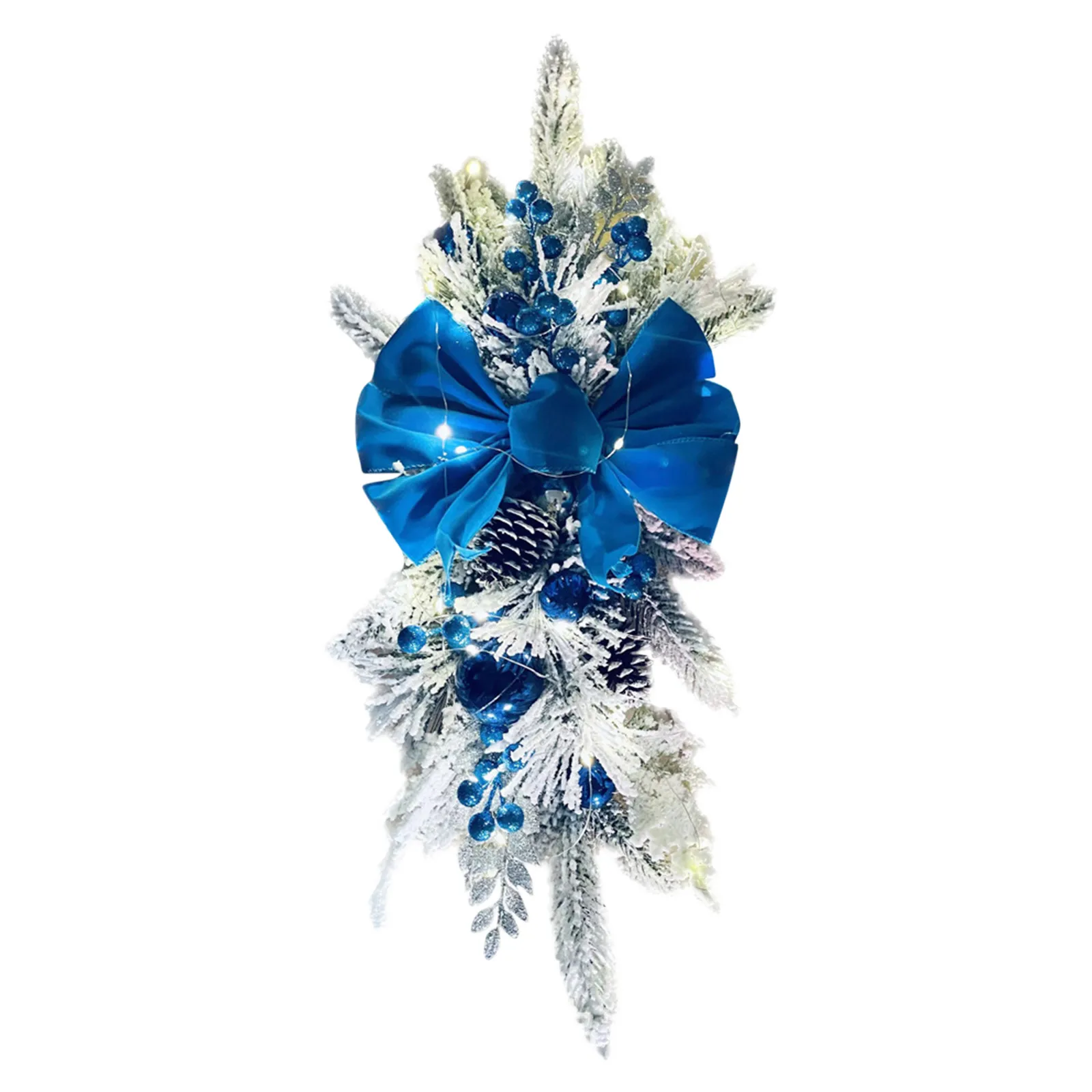 

Рождественский венок на входную дверь, рождественские поручни для лестницы, Рождественское украшение с бантом, искусственный зимний венок, ограждения, настенное окно