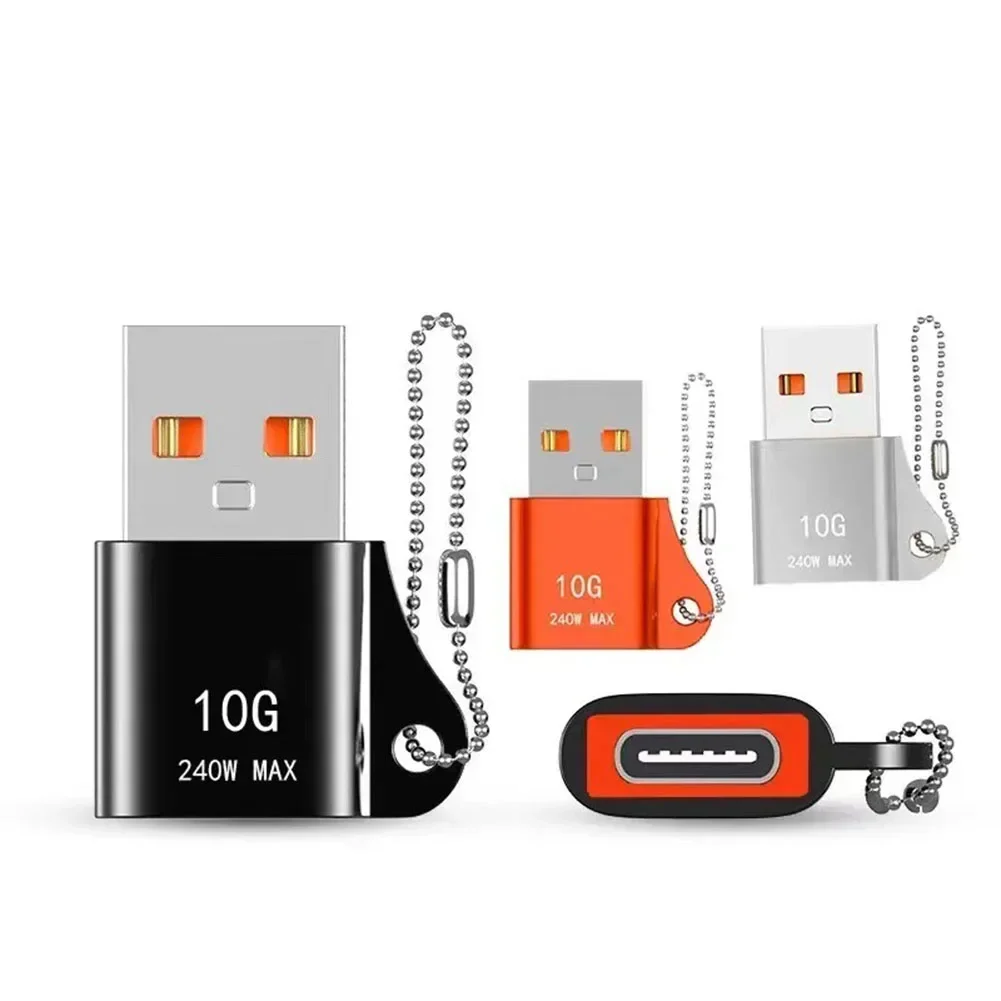 High-Power USB to USB-C Adapter with Keychain for Fast Data Transfer and Charging