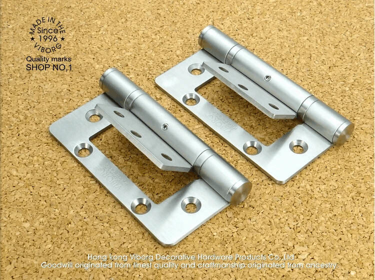 (2 pieces)VIBORG 4" 304 Stainless Steel Extra-thick Smooth&Quiet Non mortise Ball Bearing Door Hinges Hinge