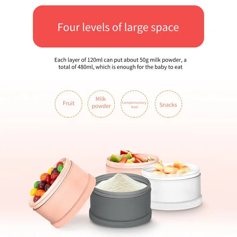 4 Layers Formula Container Stackable Formula Dispenser