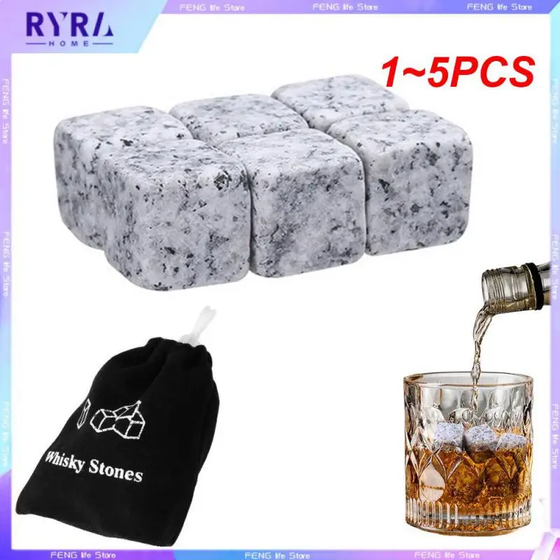 1 ~ 5 Pezzi Di Pietre Di Whisky In Granito Naturale Che Bevono Whisky Stone Wine Rocks Cooler Regalo Di Nozze Favore Christmas Bar
