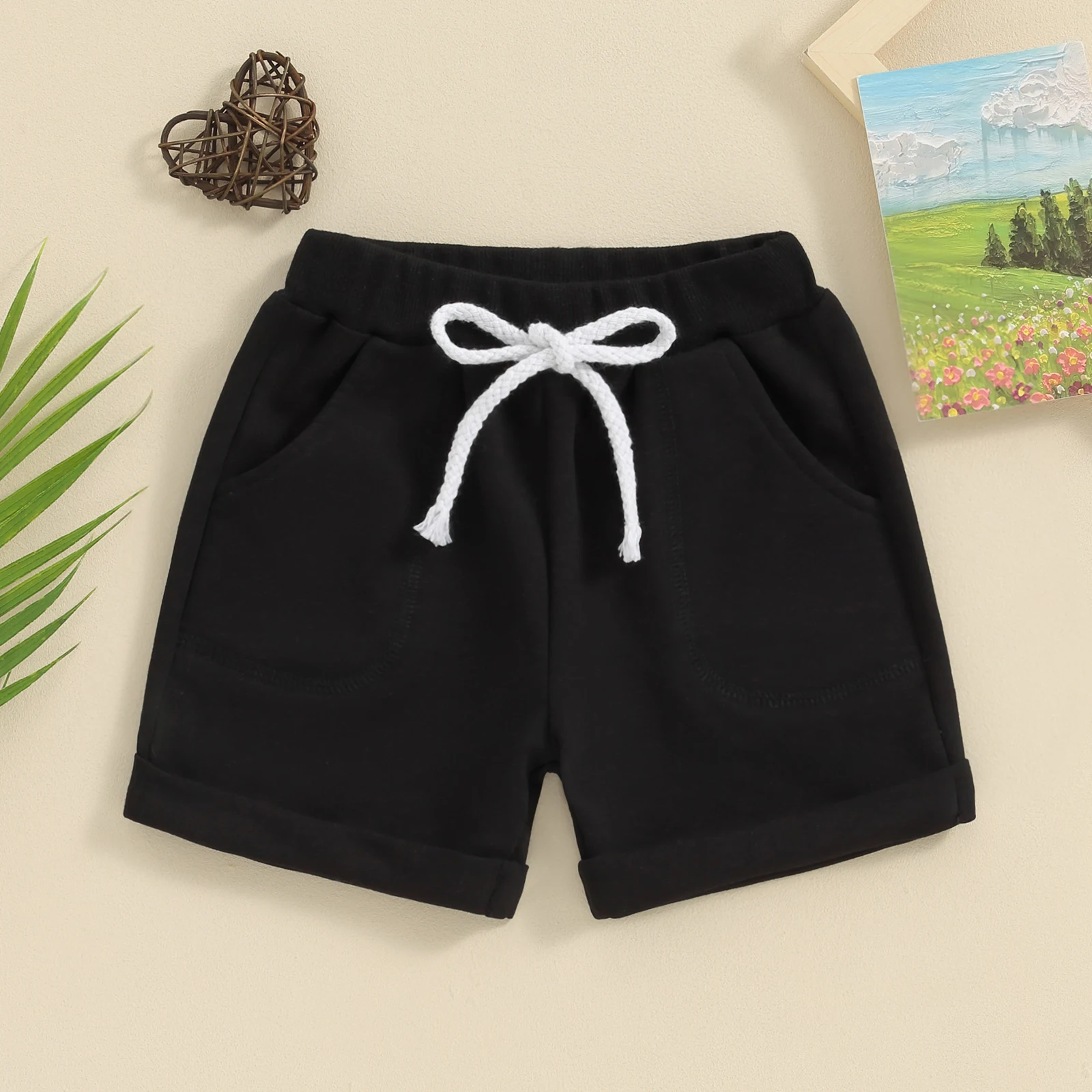 Toddler Newborn Baby Boy Shorts Solid Color Elastic Waist Shorts Casual 3 Pack Summer Clothes 0-3T