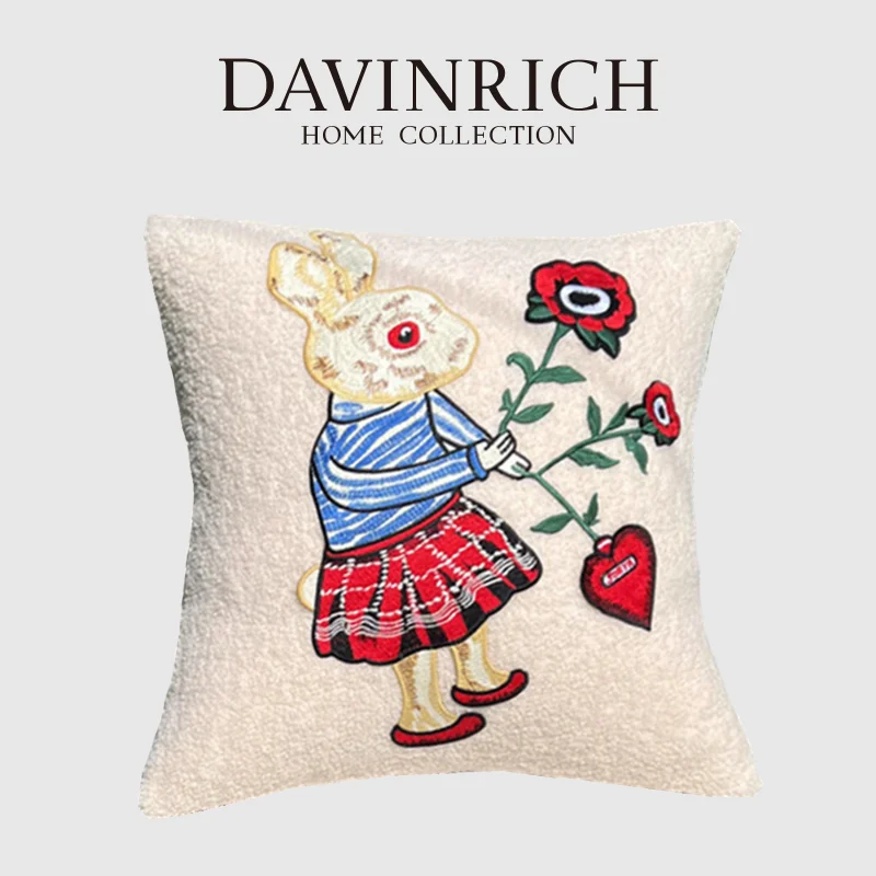 Davinrich Europeo Retrò Gg Style Series Accent Cuscino Big Flying Tiger Pesante Ricamo Lusso Lombare Federa 30X50Cm