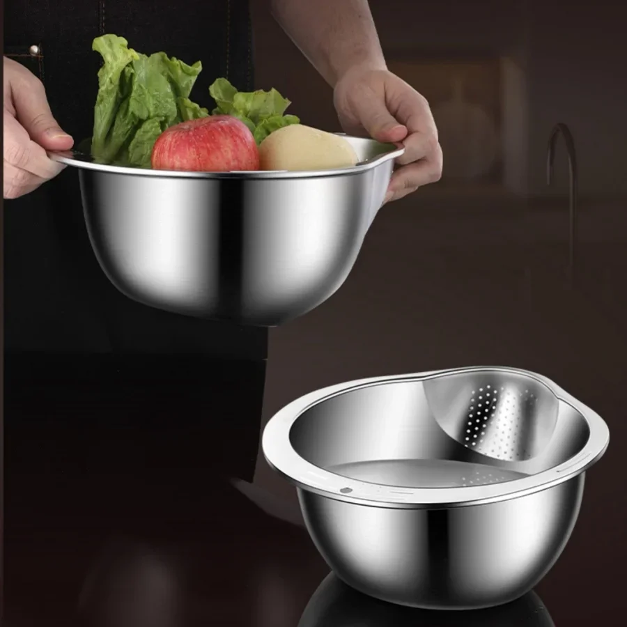 Stainless Steel Rice Strainer Bowl 6