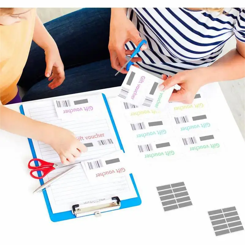 100-Piece Pack of Rectangle Scratch-Off Label Stickers, 1.9 x 0.6 Inch