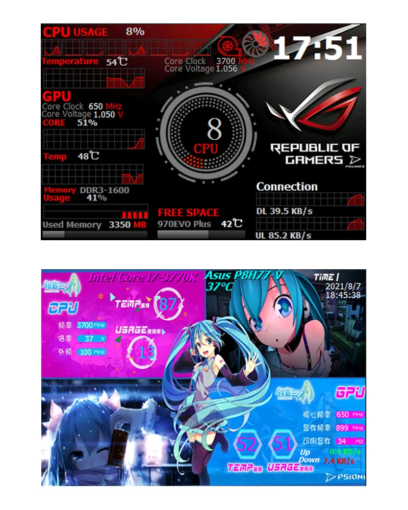 3.5 Inch Type-C Secondary Screen AIDA64 LCD Display CPU GPU RAM Monitoring Optio
