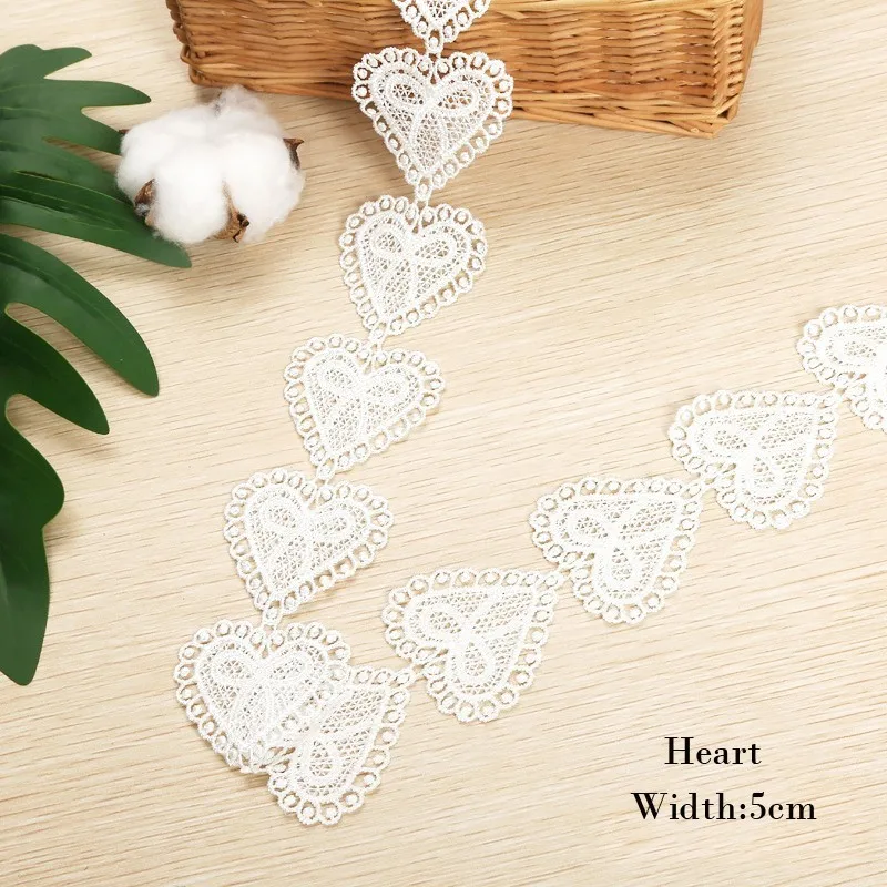 Lace Accessories Clothing Accessories Lace Sewing Supplies Lace Trim edge Embroidery heart Butterfly diy for children's wear 1 Yard/lot