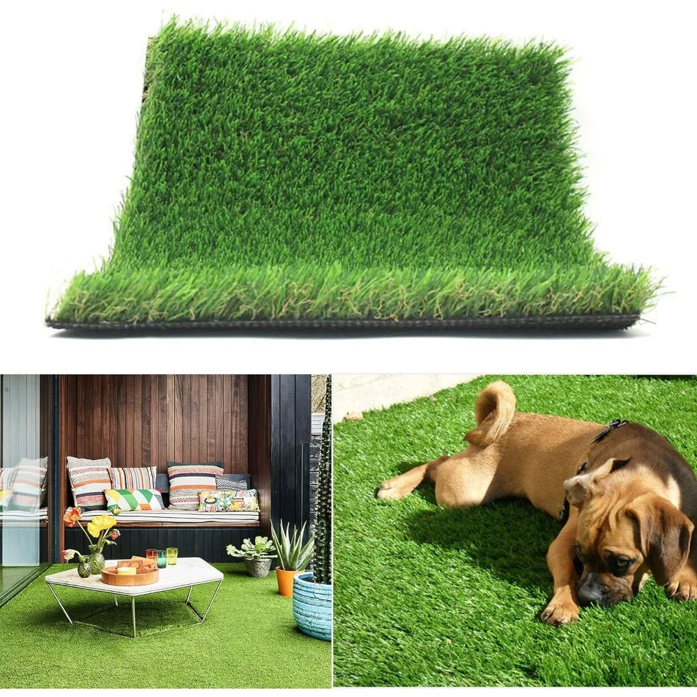 

Realistic thick artificial lawn indoor and outdoor garden lawn landscape synthetic grass mat - thick fake grass carpet 5FTX16FT