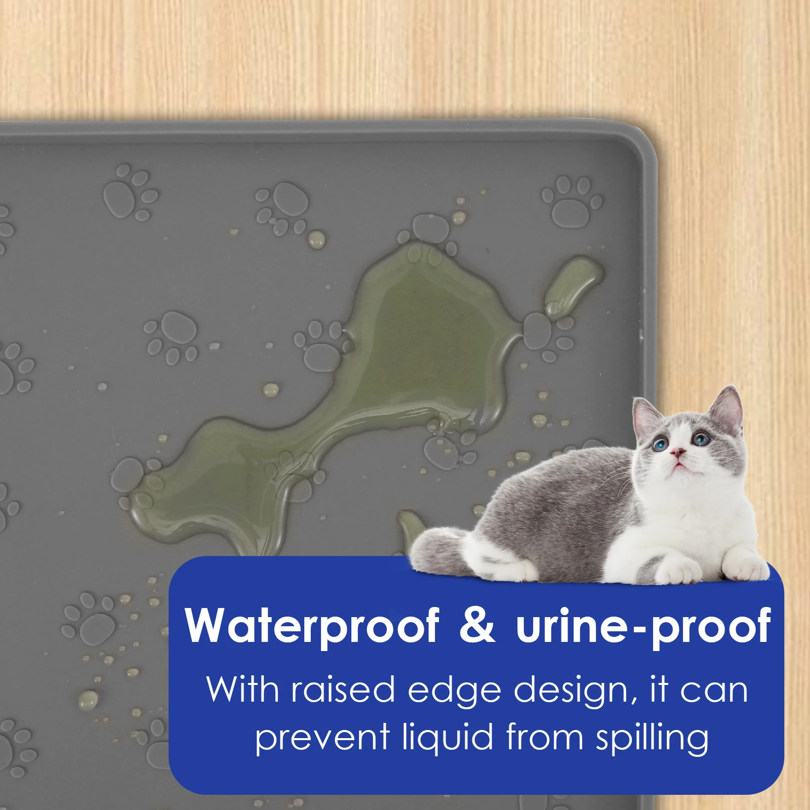Waterproof Silicone Cat Litter Mat Grey Non Slipping Pet Toilet