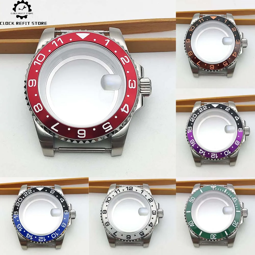 

40mm Men's Mechanical Watch NH35 Case Sapphire Glass Clear Back 316L Stainless Steel Case Magnified Calendar Matching Bezel