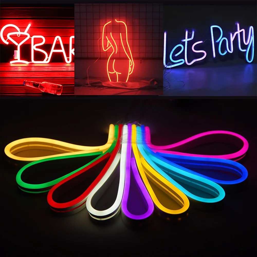 Dc 5V 6Mm Neon Led Strip Licht Voor Verlichting Diy Borden En Patronen Ip67 Waterdicht Buitengebruik Decoratie Flexibele Neon Led Tape.