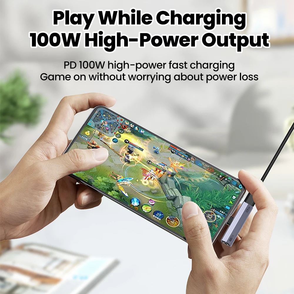 Universal USB-C to 3.5mm Audio and Charging Adapter – 2-in-1 10W/100W Fast Charge & Audio Converter