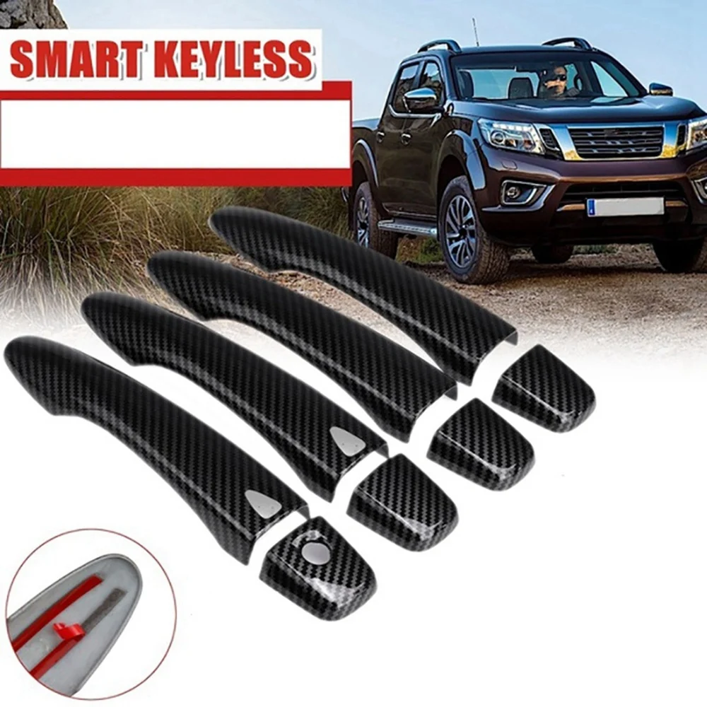 

4 шт. для Nissan Navara NP300 2015-2020 крышка автомобильной дверной ручки из углеродного волокна декоративная наклейка аксессуары