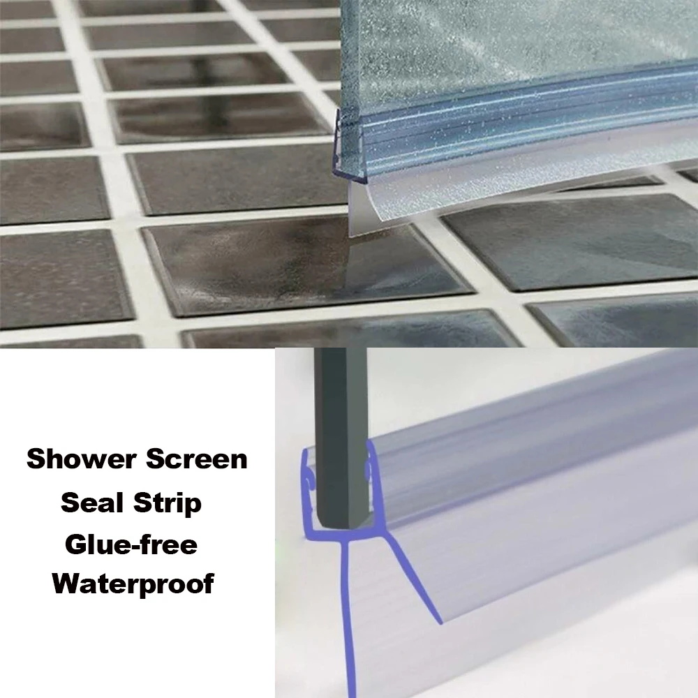 Tira De Sellado Para Mampara De Ducha - 2 Piezas, Junta De Goma 6-8 Mm, 100 Cm, Sello Inferior Para Puerta De Cristal Recto