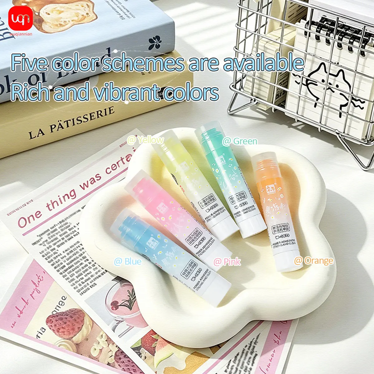 WQN-3/6/12PCS 젤리 고체 접착제 스틱 초강력 접착제 안전하고 포름알데히드가 없는 DIY 학교 사무용품