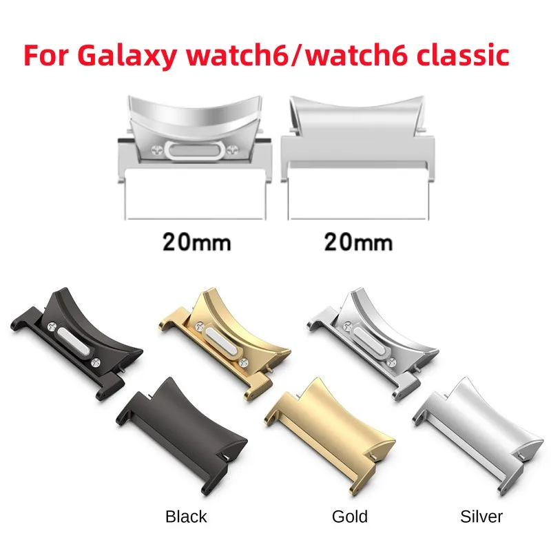 1 Paio Di Adattatori In Acciaio Inossidabile Connettore Per Cinturino Dell'Orologio Con Connessione Sostituibile Da 20/22Mm Per Samsung Galaxy Watch6/