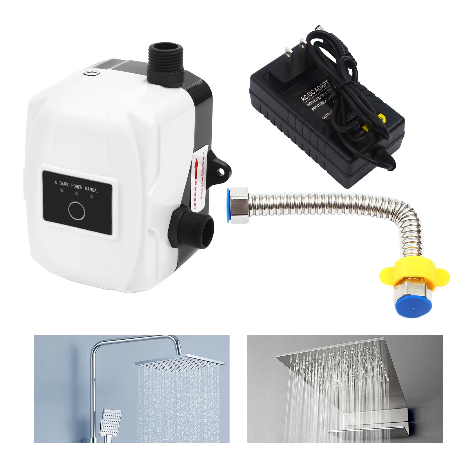 24V Portable Mini Pressure Booster Pump Automatic Boosting Pump Water Recirculating For Shower Kitchen 150W
