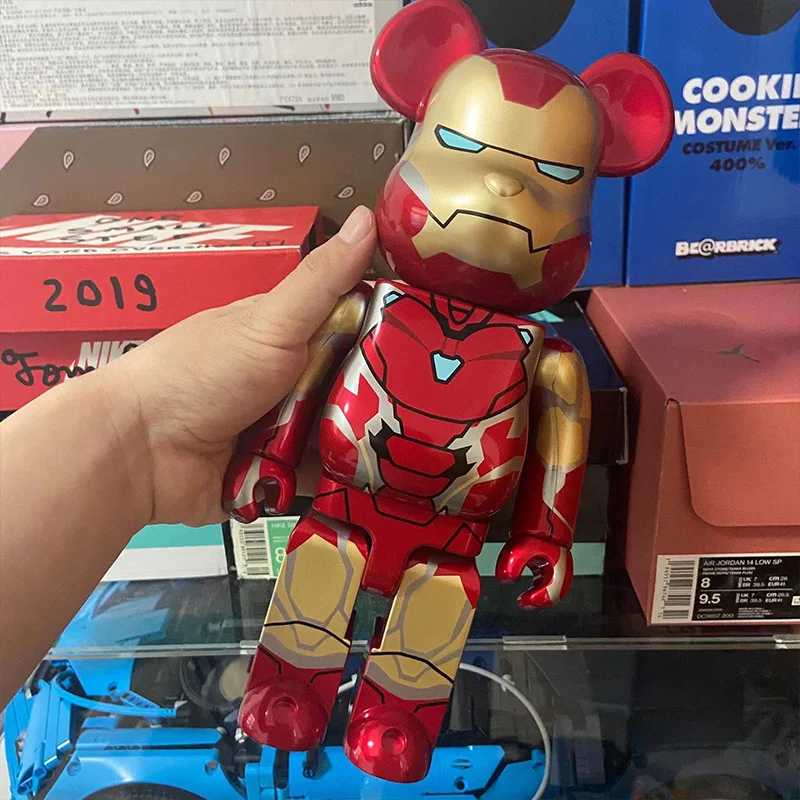 Bearbrick% Action Figure Anime Character Collection Toy American Movie  Superhero Avenger Spider Steel Kawaii Trend Room Decor