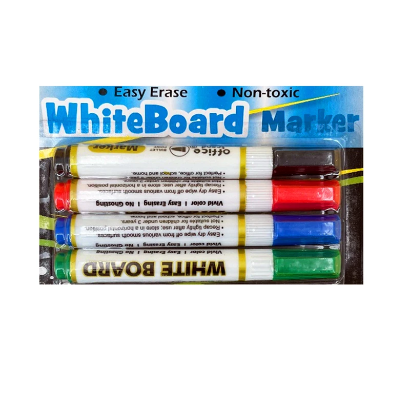 교사를위한 6pcs 다채로운 화이트 보드 마커 펜 사무용 문구 빠른 건조 지우기 화이트 보드 마커 교실 용품