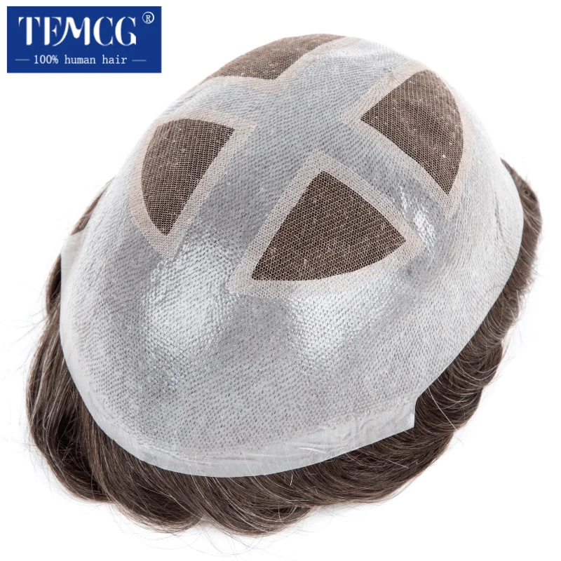 Toupee Men Invisible Hairline Lace With 0.04mm Soft PU Male Hair Prosthesis Breathable Men Wig Natural Human Hair System For Men 2
