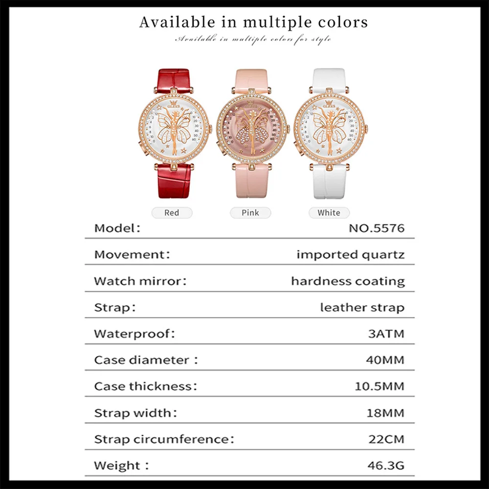 OLEVS Leather Strap Watches for Women Bracelet Set Women's Watches Luxury Stainless Steel Waterproof Elegant Ladies Watch Reloj
