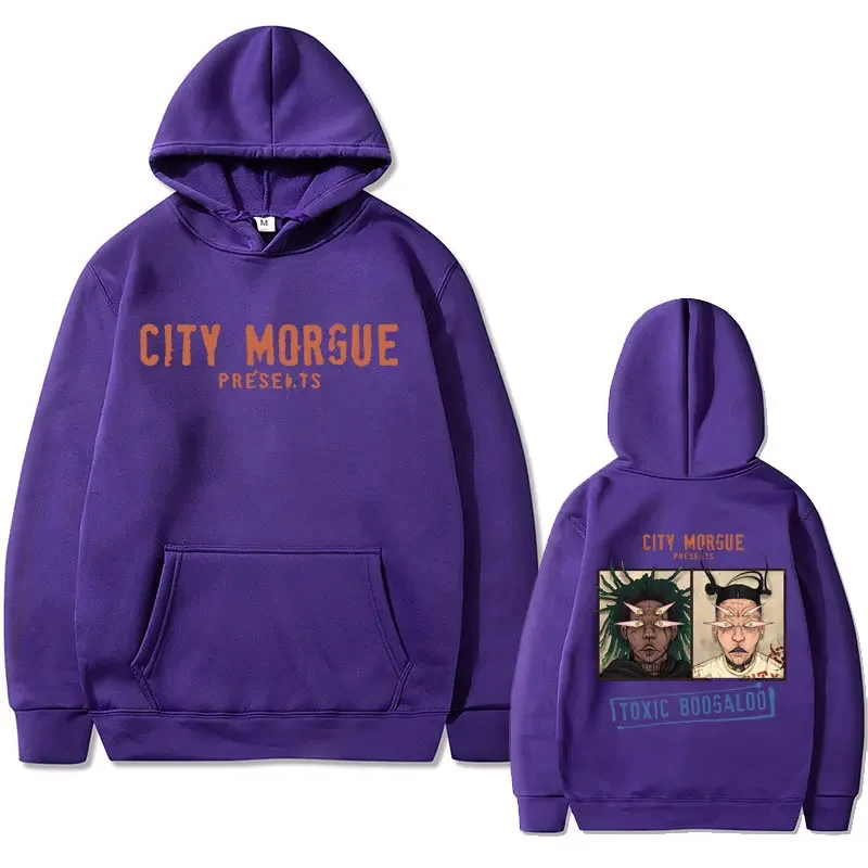 Rapper City Morgue Double Sided Print Hoodie ZillaKami Hoodies Men Hip Hop Vintage Oversized Sweatshirts Male Black Streetwear