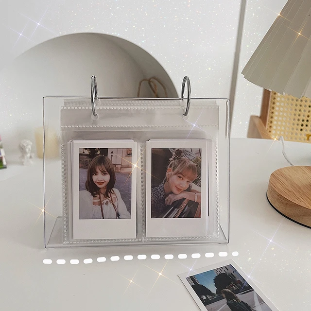 Átlátszó Fotóalbum Photocard Binder 64 Zsebek Holder Instax Album Desk Calendar Kpop Polaroid