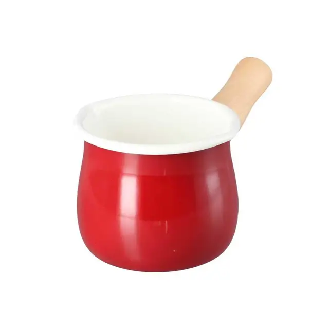 Enamel Wooden-Handle Cooking Pot 5