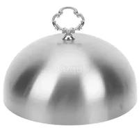 golden Cover Food Stainless Dome Lid Tent Protector Steak Serving tray For Melting Kitchen Metal Cheese Plate Cover Dish Basting 5