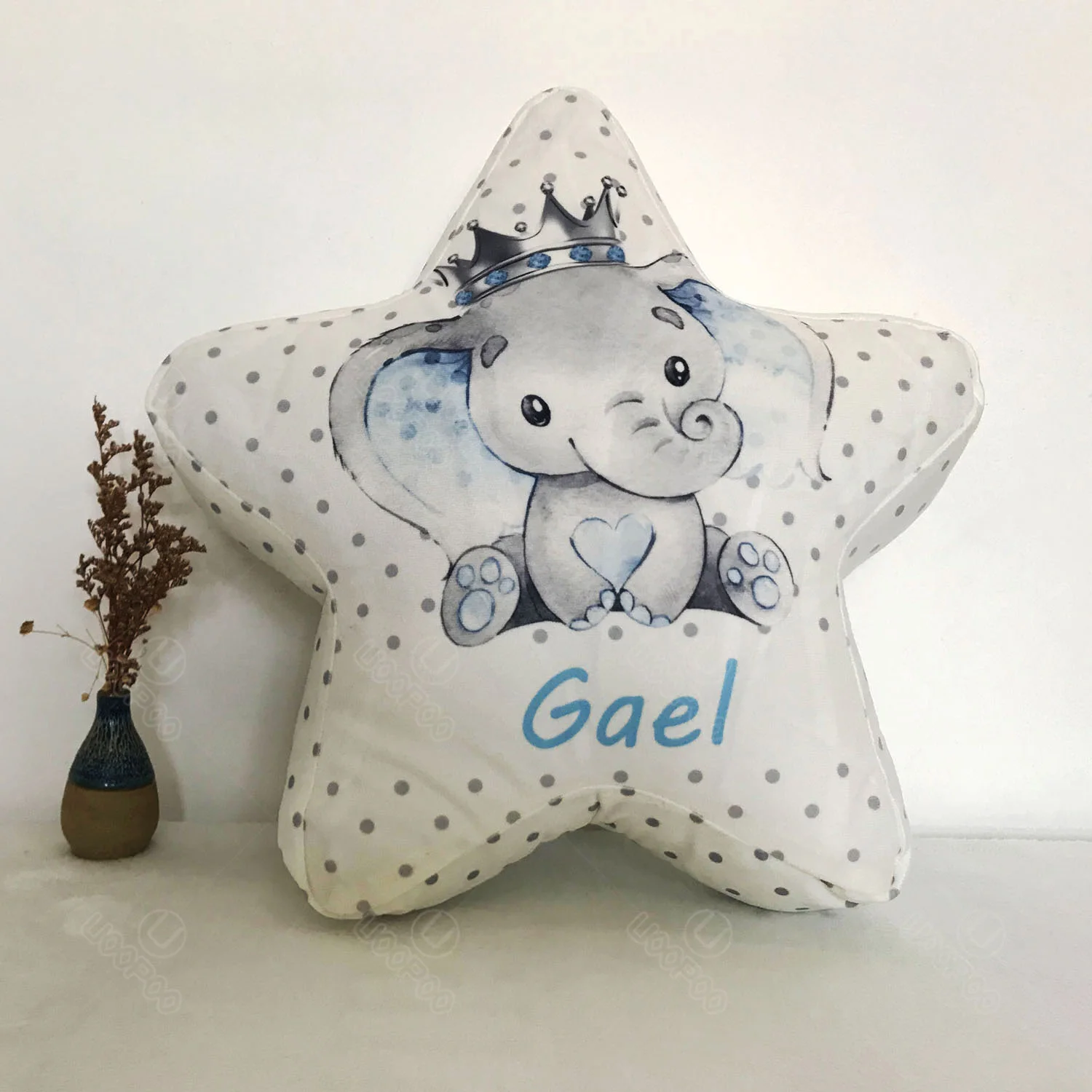 Custom Baby Pillow Heart / Star / Round Shap Elephant Throw Pillow Home Decoration Cushion Wedding Lovers / Cute Fun Baby Gift 2