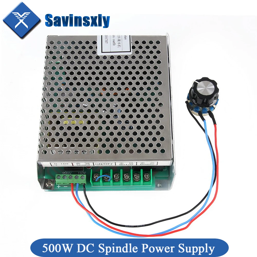 

500W DC Spindle Power Supply 220V/110V with Speed Control Mach3 Adjustable Switching Power Supply Governor for CNC Spindle Motor
