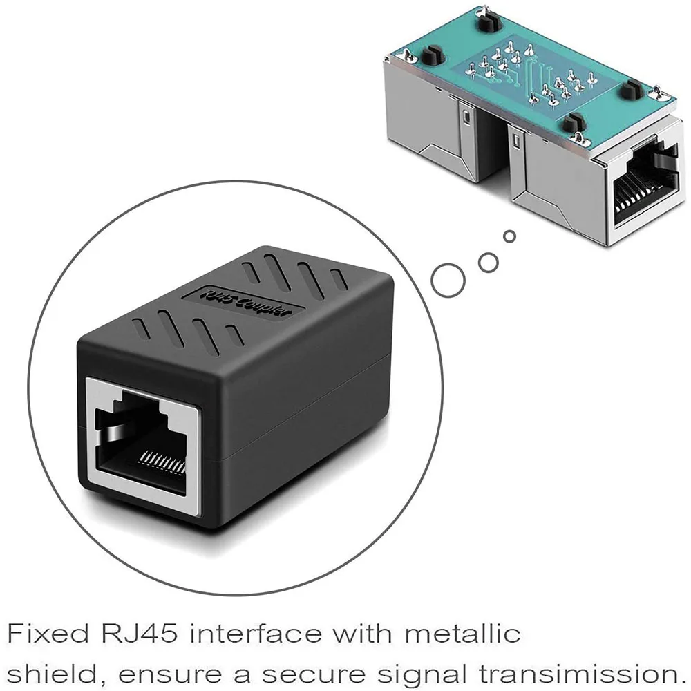 Ethernet Cable Extender, RJ45 Cat 5 Cat 6 Cat6a Coupler, Extender Connector - Ethernet Coupler Female to Female — view 3
