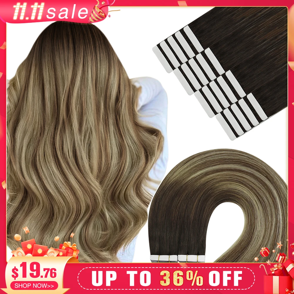 Tape in Hair Extensions Human Hair Straight Seamless Skin Weft 100% Human Tape in 12-24 Inch human hair extensions hair extensions