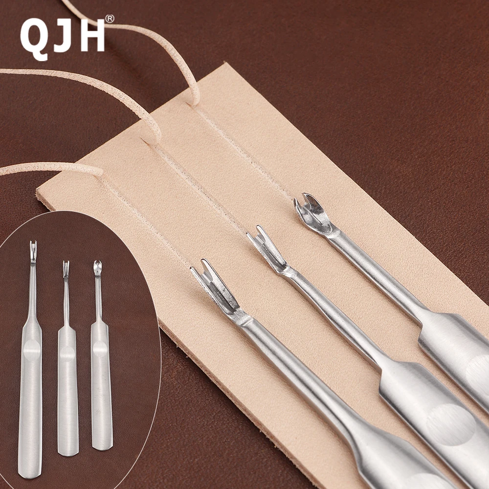 Stainless Steel Leather Crafting Slot Tool Set 1Set Premium Groover V & U Shape Gouge Edge Skiving Knife DIY Punch Tools